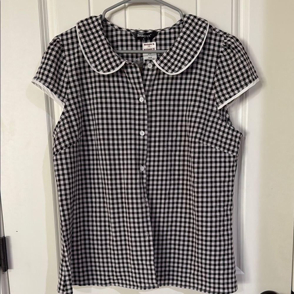 Black and White Gingham Blouse